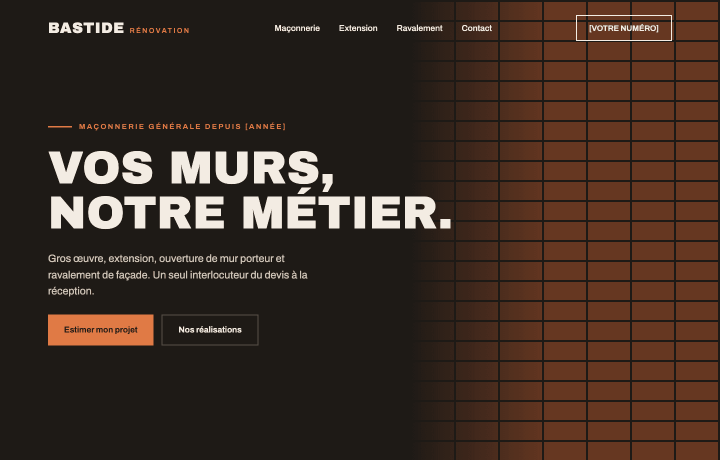 Exemple de site pour une entreprise de maçonnerie